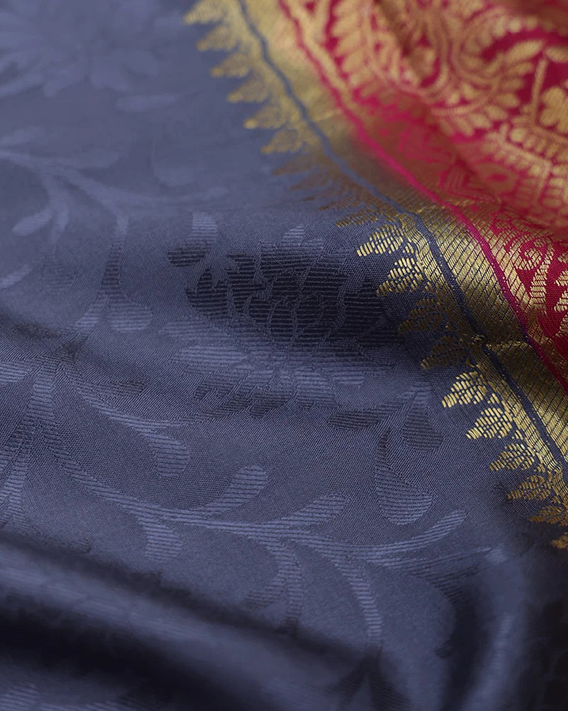 Dark Blue Mysore Silk Saree - PattuCheeralu