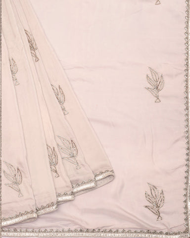 Onion pink Crepe silk saree - PattuCheeralu